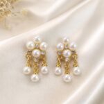 Pearl & Rhinestone Chandelier Earring