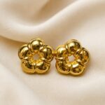 Premium Gold Flower Stud Earrings