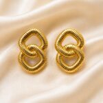 Premium Stainless Steel Interlocking Hoop Earrings