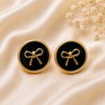 Premium Black Bow Stainless Steel Earrings