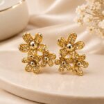 Premium Gold Floral Stud Earrings