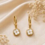 Elegant White Flower Drop Earrings