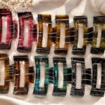 Korean Marble Rectangle Hair Claw Clips
