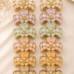 Premium Floral Heart Hair Claw Clips