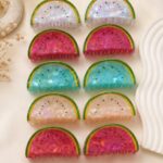 Watermelon Style Acrylic Hair Claw Clips – Multicolor Collection