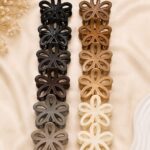 Flower Hair Claw Clips – Elegant Neutral Multicolor Collection