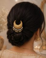 Chand Gold Hair Pin – Pearl & Crystal Traditional Hair Accessory - Image 2