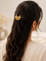 Royal Crescent Gold Hair Clip with Red Stone ✨ - Image 2