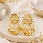Royal Gold Pearl Chandelier Earrings ✨