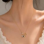Elegant Gold Evil Eye Infinity Necklace
