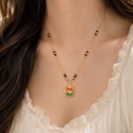 Elegant Gold & Black Beaded Multicolor Pendant Mangalsutra