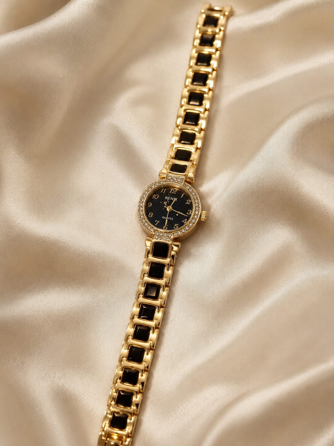 2026/08/1001780805.jpg Luxury Gold & Black Crystal Dial Women’s Watch - Image 1