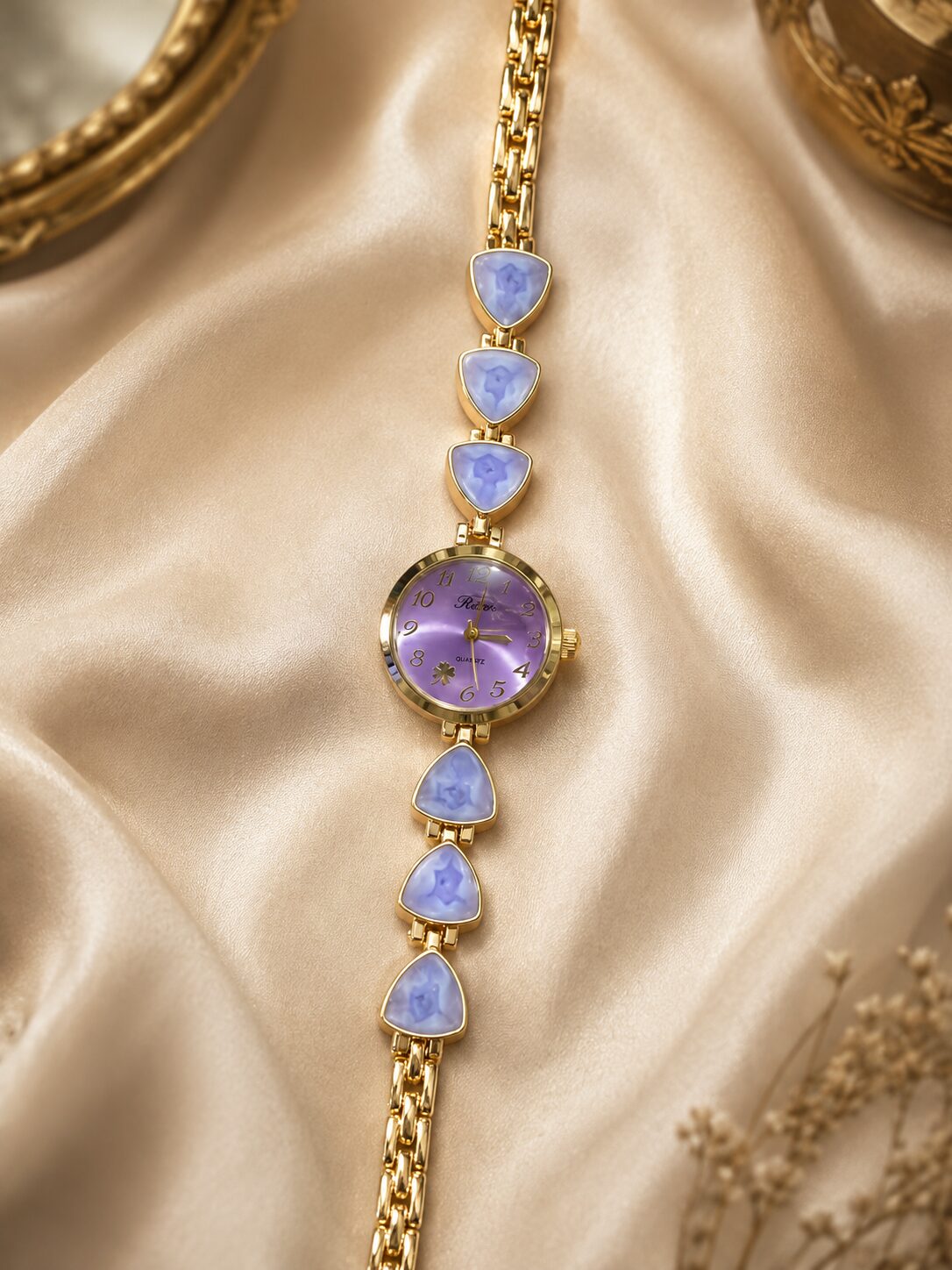 2026/08/1001780825.jpg Luxury Gold & Lavender Vintage Women’s Watch - Image 1