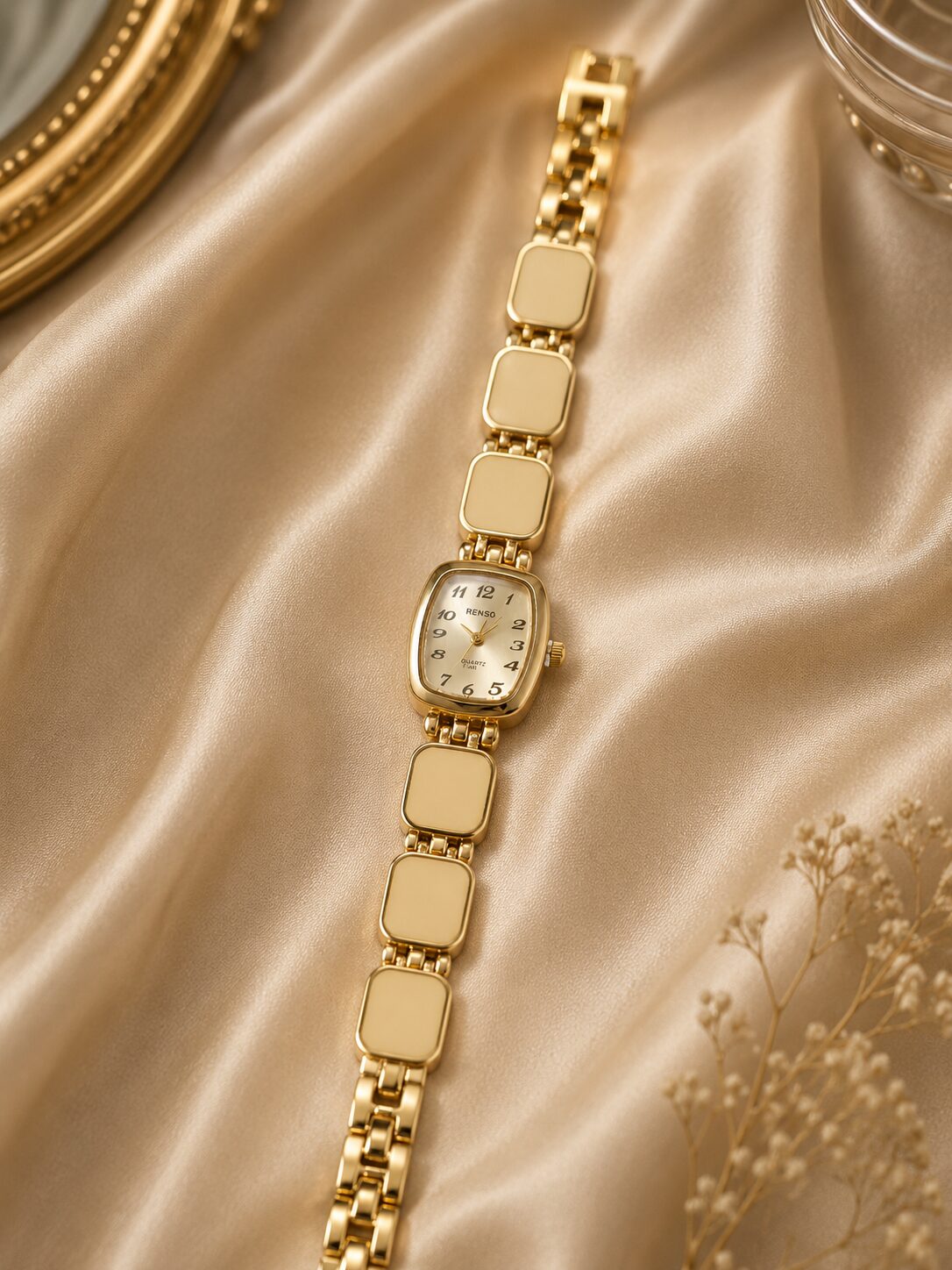 2026/08/1001780827.jpg Elegant Gold & Ivory Square Dial Women’s Watch - Image 1