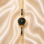 Elegant Black Dial Gold Bracelet Watch