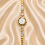 Elegant White Stone Gold Bracelet Watch