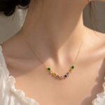 Multicolor Gemstone Gold Necklace ✨