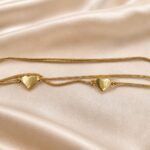Golden Heart Charm Chain Bracelet