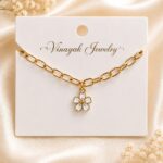 Gold Floral Charm Bracelet ✨