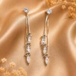 Elegant Silver Crystal Chain Drop Earrings ✨💎