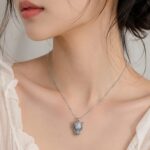 Silver Wolf Head Pendant Necklace