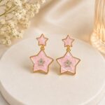 Pink Star Drop Earrings