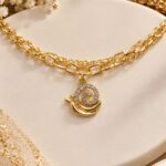 Elegant Golden Spiral Pendant Necklace
