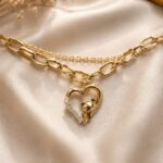Elegant Heart Teddy Bear Layered Necklace ✨