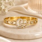 Luxury Crystal GG Gold Bangle