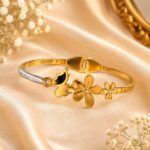 Elegant Butterfly Floral Gold Bracelet