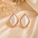 Rose Gold Cat-Eye Marquise Stud Earrings