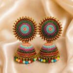 Multicolor Meenakari Beaded Jhumka Earrings