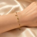 Multicolor Dolphin Charm Gold Bracelet