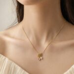 Pink Heart & Pearl Charm Pendant Necklace
