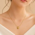 Anti-Tarnish Golden Heart Pendant Necklace