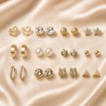 Premium Gold-Plated 12 Pair Earrings Combo Set for Women