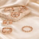 Rose Gold Crystal Designer Rings Combo – Set of 6