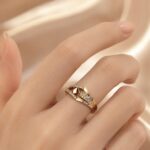 Golden Leaf Sparkle Adjustable Ring