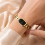 Classic Black Dial Gold Bracelet Watch