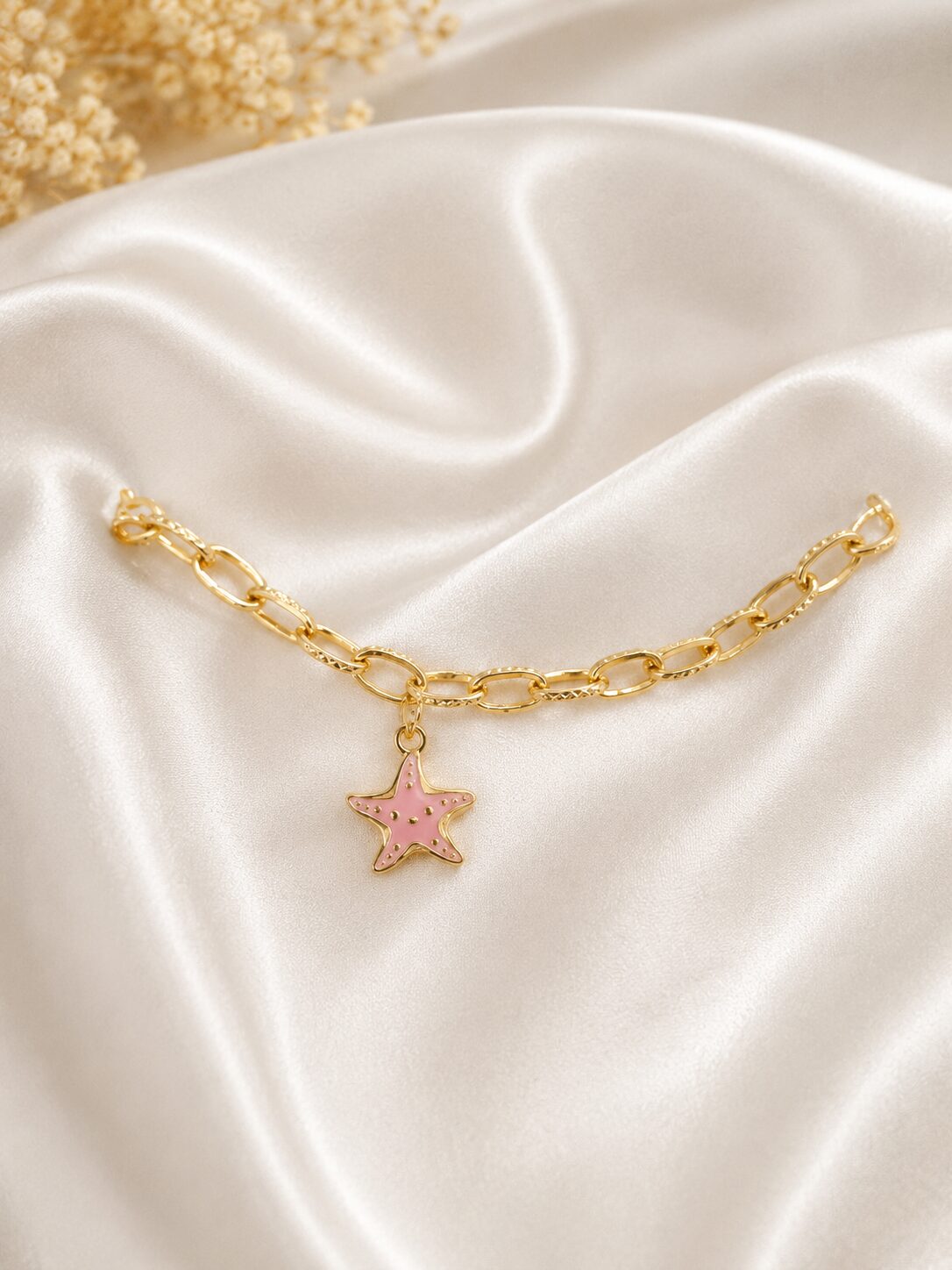 2026/08/2652.jpg Pink Starfish Charm Bracelet 💗⭐ - Image 1