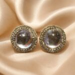 Luxury Crystal Dome Double Halo Stud Earrings