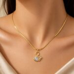 Anti-Tarnish Stainless Steel Swan Crystal Pendant Necklace for Women
