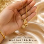 Anti-Tarnish Stainless Steel Heart & Leaf Charm Necklace for Women