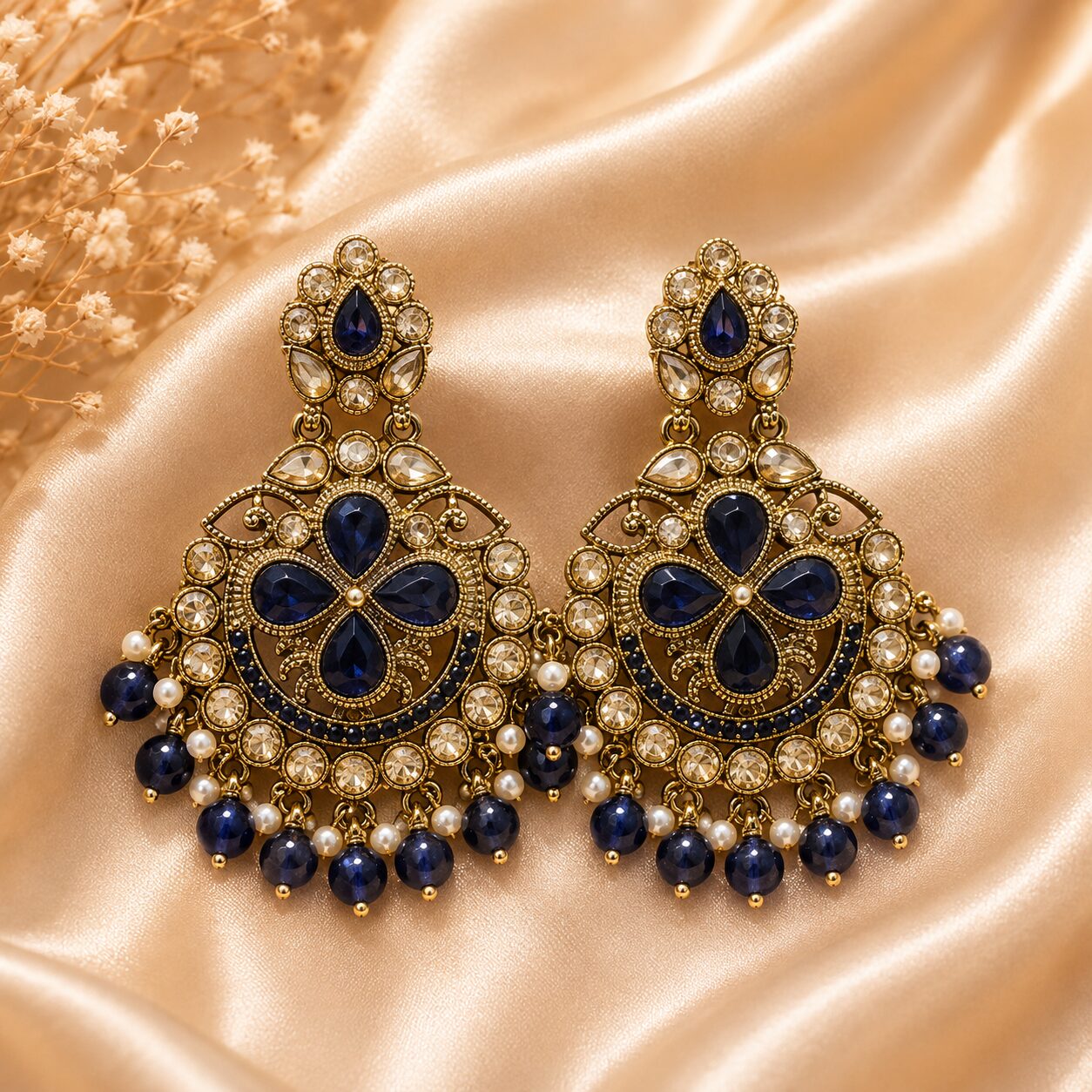 2026/08/533287.jpg BLUE STONE EARRINGS - Image 1