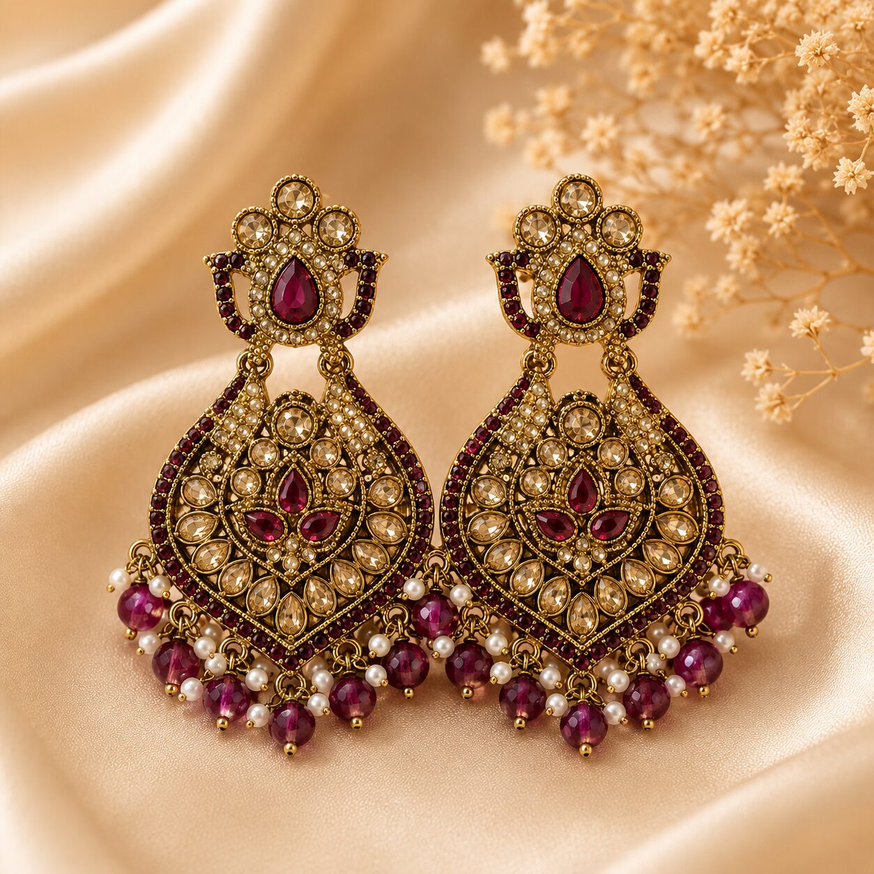 2026/08/550763.jpg LEAF WINE EARRINGS - Image 1