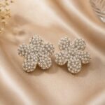 Pearl & Crystal Floral Statement Earrings