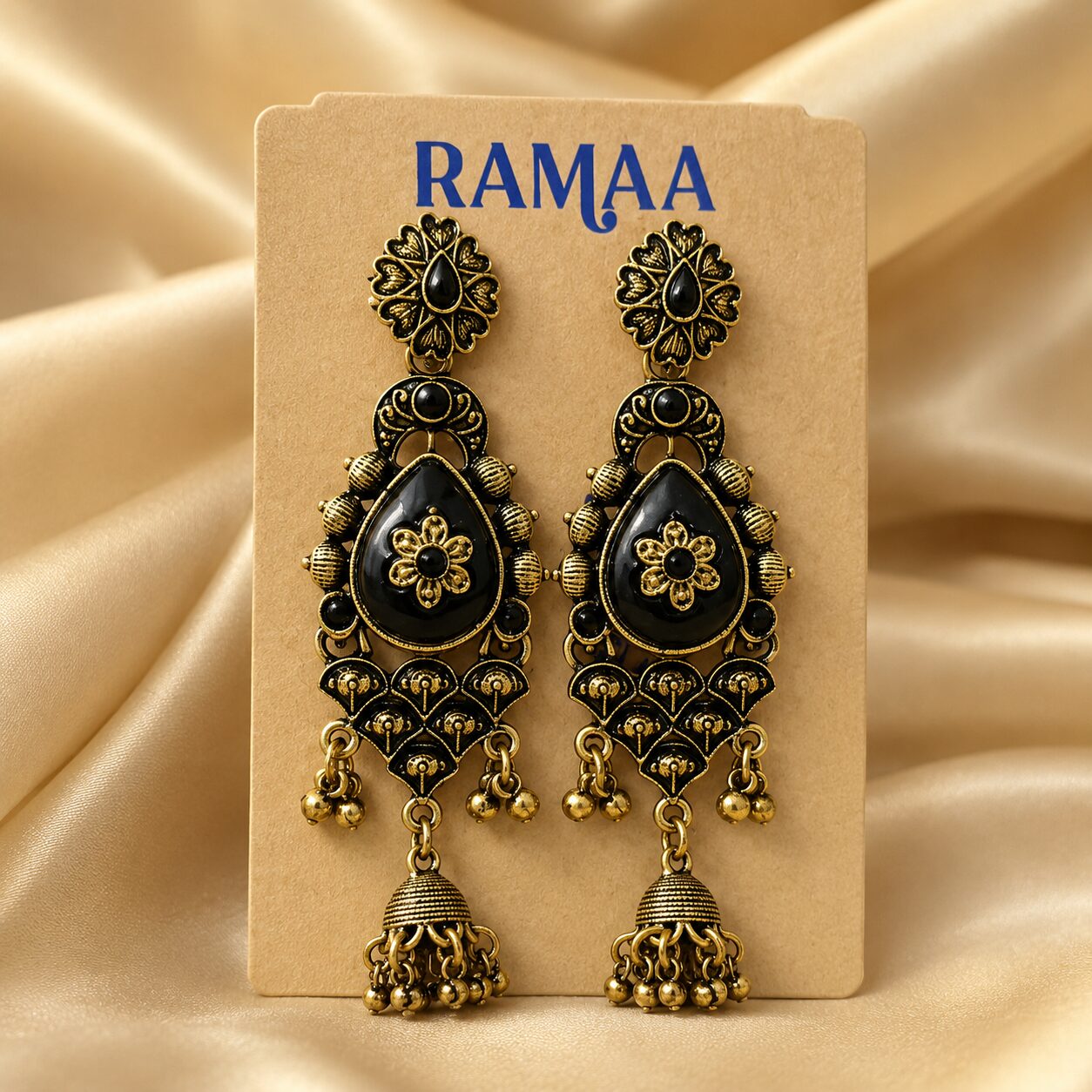 2026/08/582884.jpg OXIDISE BLACK EARRINGS - Image 1