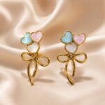 MULTY BOW HEART EARRINGS