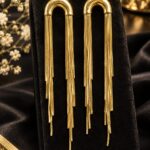 Elegant Gold Long Tassel Earrings ✨ | Statement Party Wear Jewelry
