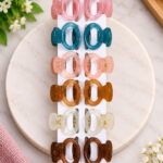 Glossy Oval Hair Claw Clips – 6 Color Set